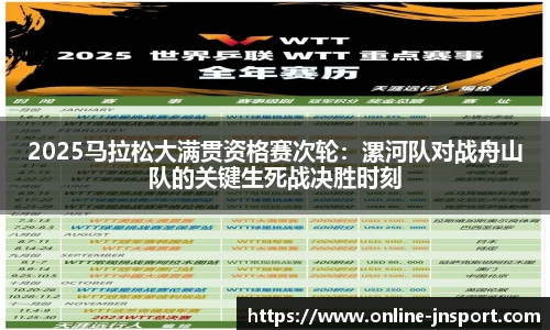 2025马拉松大满贯资格赛次轮：漯河队对战舟山队的关键生死战决胜时刻